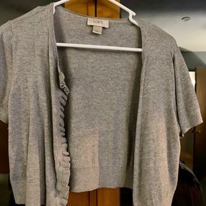 Gray crop sweater.